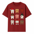Cute Holiday Tooth Characters Stickers - Festive Dental Decorations for Christmas Cheer, Kid's Parties, and Holiday Crafts - T-shirt 1758250146444.jpg
