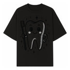Cute Tooth Character with Toothbrush and Sparkles, Kids Dental Hygiene Art Print, Adorable Tooth Decor for Children's Room - T-shirt 1758250146510.jpg