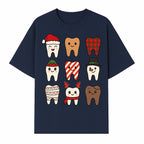 Cute Holiday Tooth Characters Stickers - Festive Dental Decorations for Christmas Cheer, Kid's Parties, and Holiday Crafts - T-shirt 1758250146620.jpg