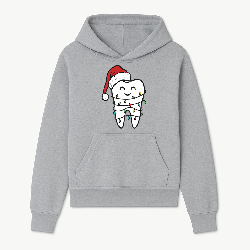 Cute Christmas Tooth Ornament with Santa Hat, Christmas Lights, Dental Holiday Decor, Funny Gift for Dentists and Tooth Lovers - Hoodie 1758250146695.jpg