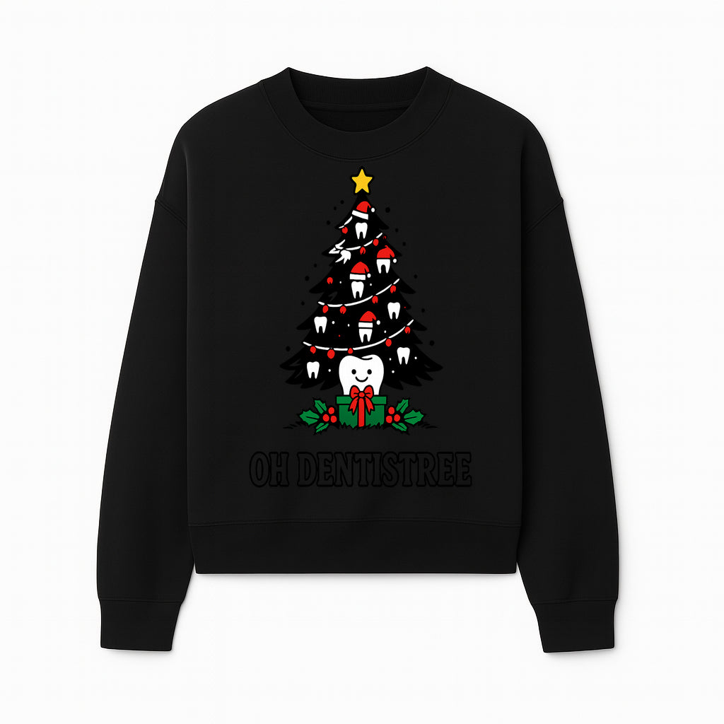 Funny Oh Dentistre Christmas Tree Teeth Graphic Tee - Cute Dental Holiday Shirt for Dentists, Hygienists, and Tooth Lovers - Sweatshirt 1758250146774.jpg