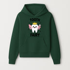 Tooth Fairy Cute Cartoon Tooth with Crown and Wand, Kids' Room Decor, Dental Theme, Children's Art, Nursery Wall Print - Hoodie 1758250146837.jpg