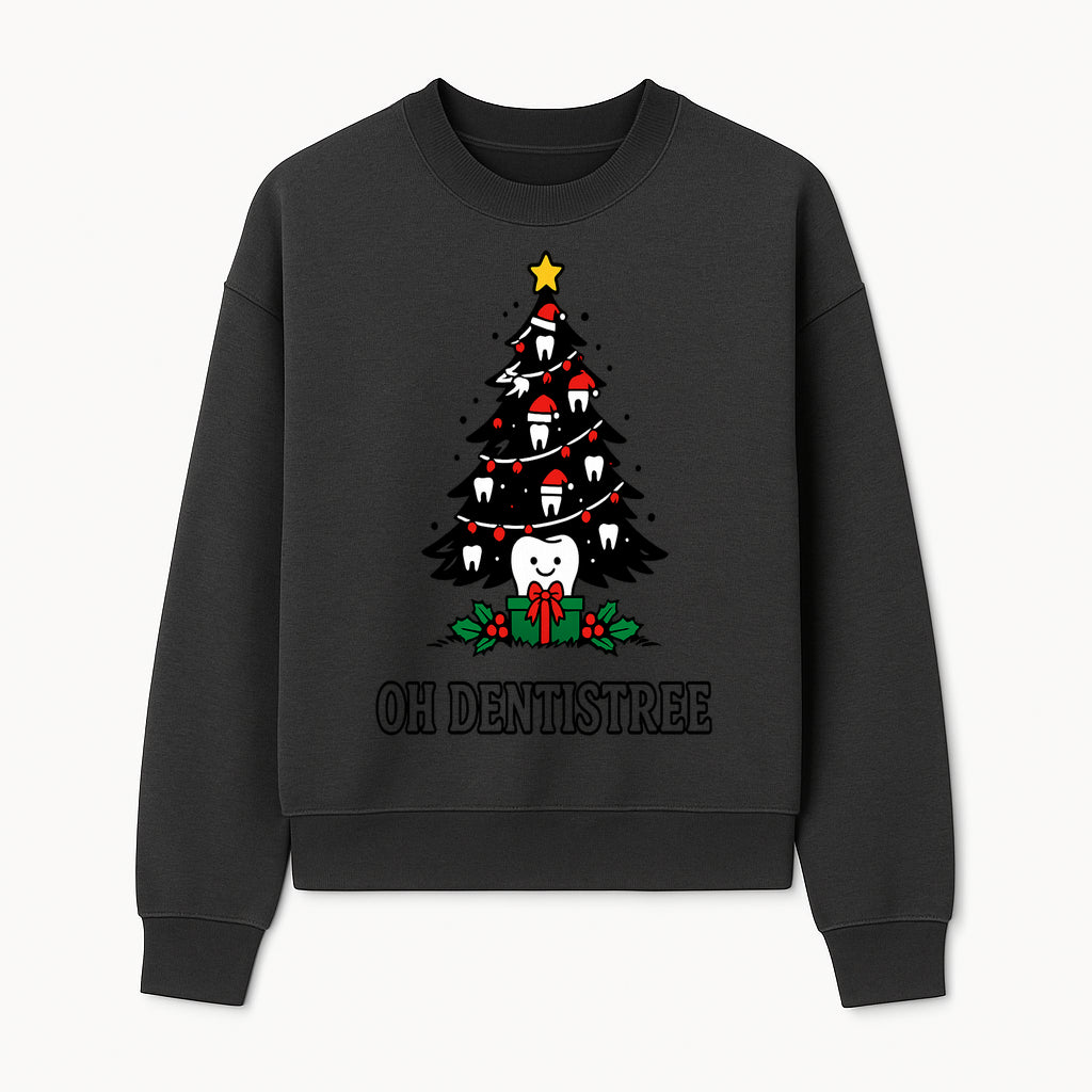 Funny Oh Dentistre Christmas Tree Teeth Graphic Tee - Cute Dental Holiday Shirt for Dentists, Hygienists, and Tooth Lovers - Sweatshirt 1758250146930.jpg