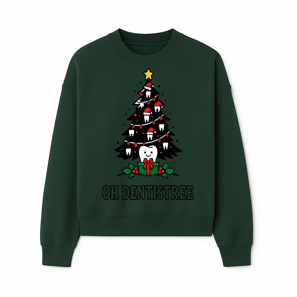 Funny Oh Dentistre Christmas Tree Teeth Graphic Tee - Cute Dental Holiday Shirt for Dentists, Hygienists, and Tooth Lovers - Sweatshirt 1758250147096.jpg
