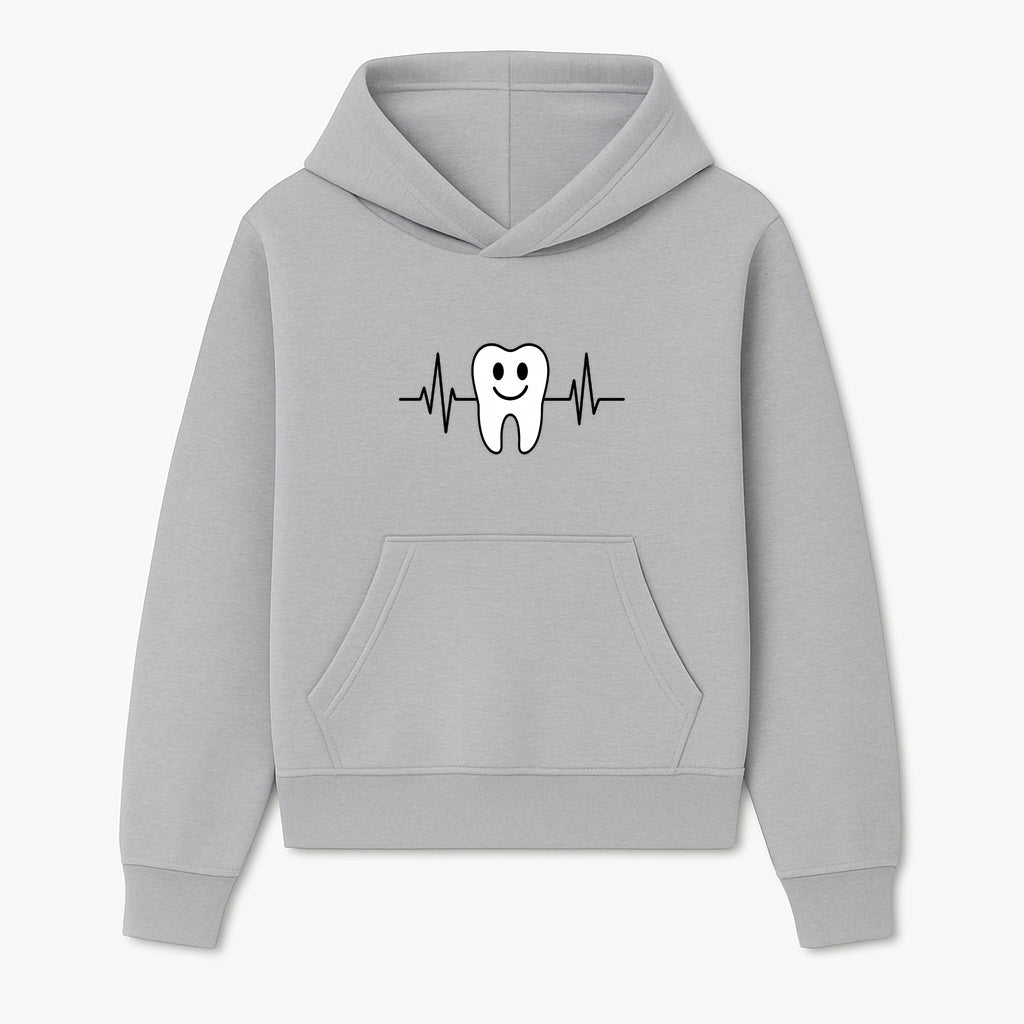 Smile Dental Health Graphic Print - Cute Tooth with Heartbeat Line Wall Art for Dentists and Dental Hygienists - Hoodie 1758250147160.jpg