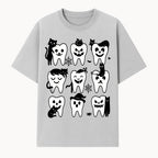 Halloween Tooth Design with Cats - Cute and Spooky Dental Art for Kids, Stickers, Apparel, and Home Decor - T-shirt 1758250147430.jpg