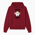Tooth Fairy Cute Cartoon Tooth with Crown and Wand, Kids' Room Decor, Dental Theme, Children's Art, Nursery Wall Print - Hoodie 1758250147498.jpg