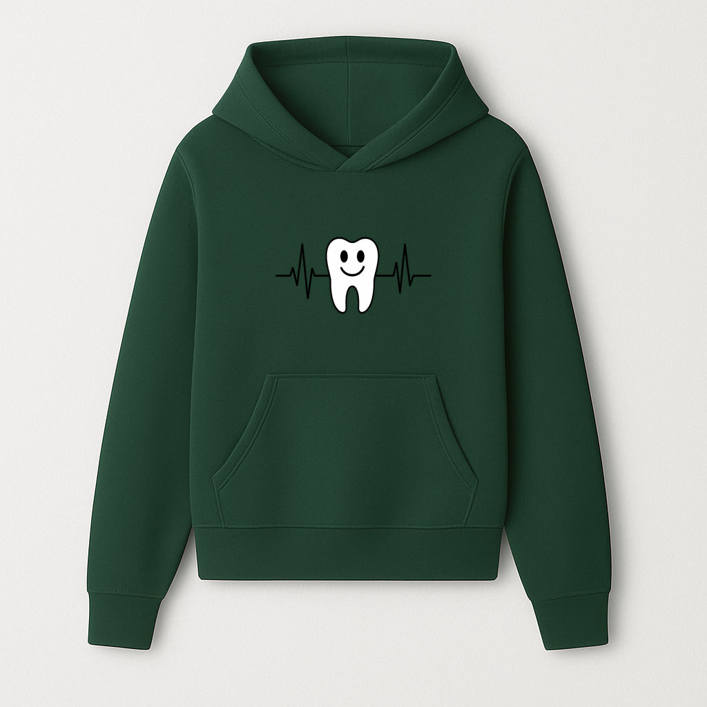 Smile Dental Health Graphic Print - Cute Tooth with Heartbeat Line Wall Art for Dentists and Dental Hygienists - Hoodie 1758250147604.jpg