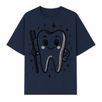 Cute Tooth Character with Toothbrush and Sparkles, Kids Dental Hygiene Art Print, Adorable Tooth Decor for Children's Room - T-shirt 1758250147619.jpg
