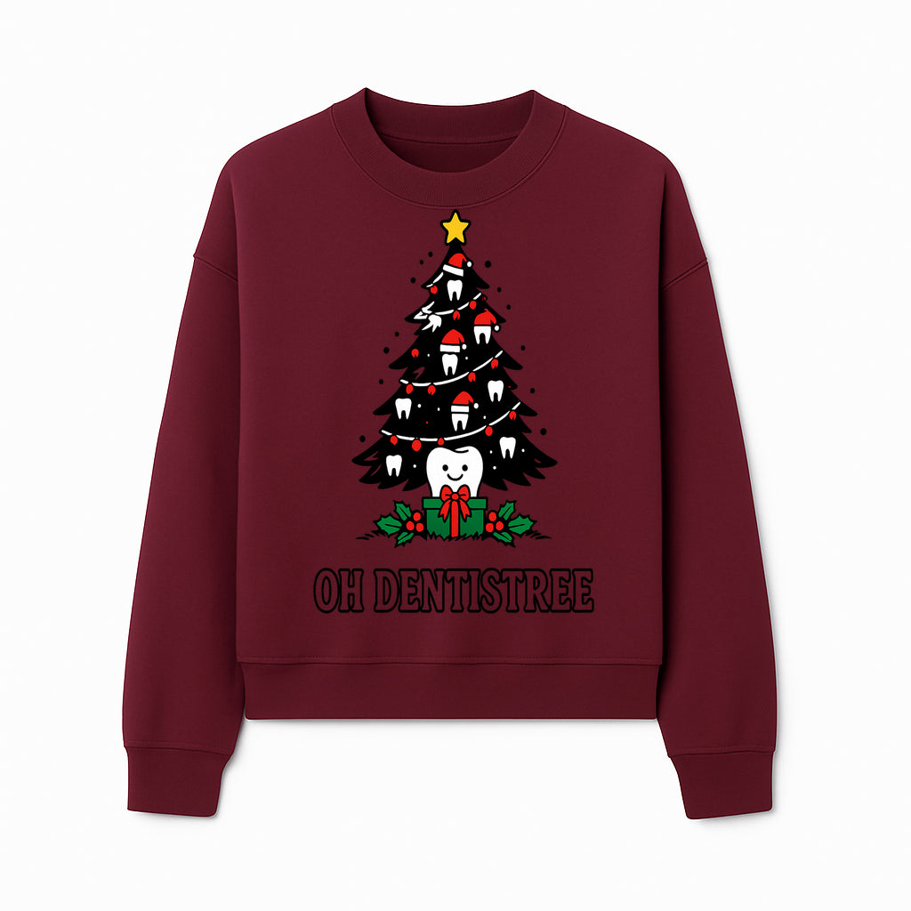 Funny Oh Dentistre Christmas Tree Teeth Graphic Tee - Cute Dental Holiday Shirt for Dentists, Hygienists, and Tooth Lovers - Sweatshirt 1758250147681.jpg