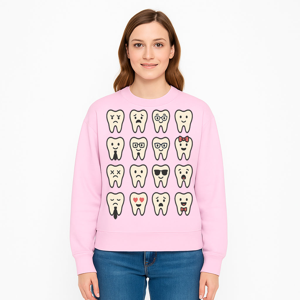 Cute Tooth Emoji Set - 16 Unique Tooth Faces for Dental Decor, Stickers, or Gifts - Happy, Sad, Cool, Funny Expressions - Sweatshirt 1758250147685.jpg