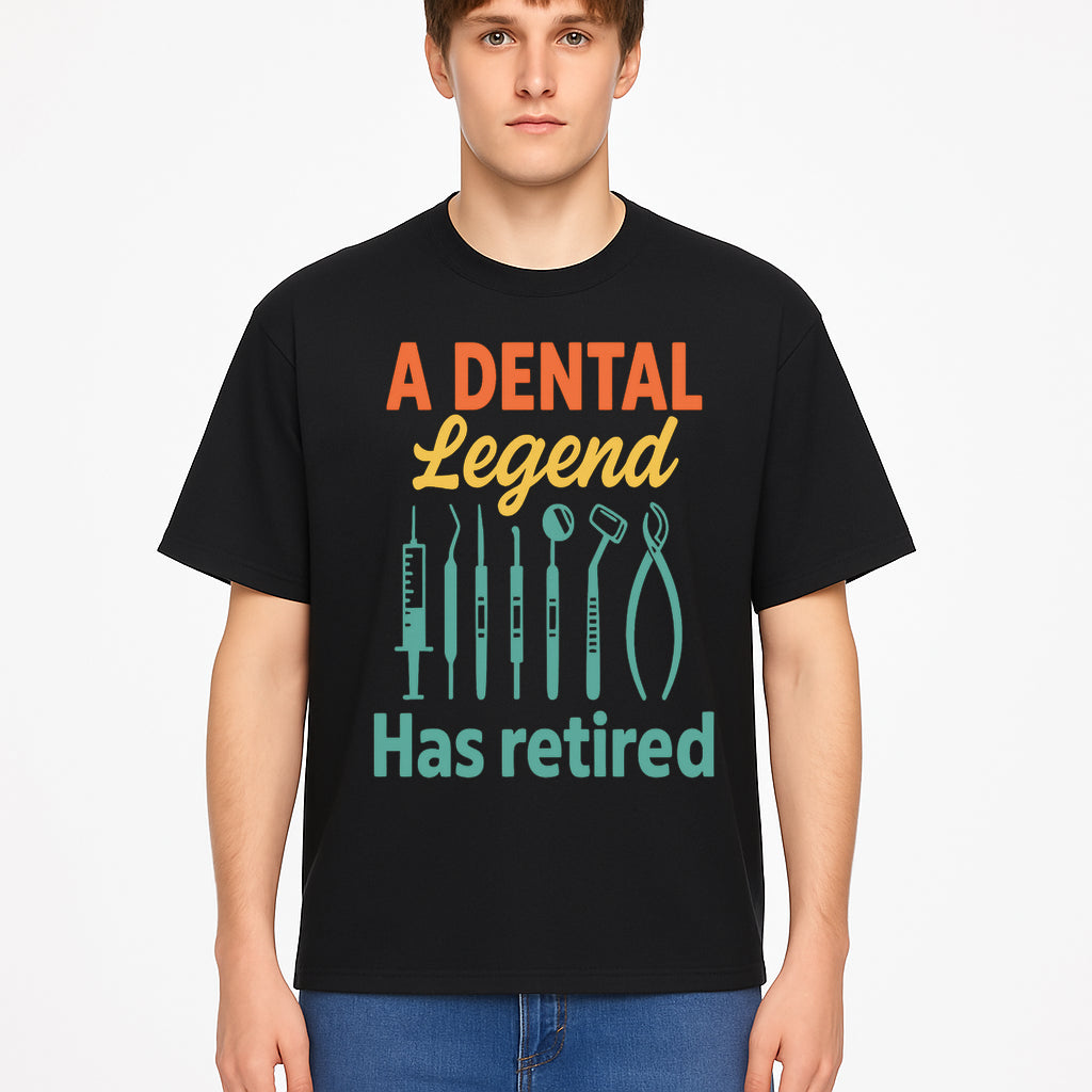 Personalized Retirement Gift for Dentist - A Dental Legend Has Retired Wall Art with Dental Tools Design, Unique Decor - T-shirt 1758250147761.jpg