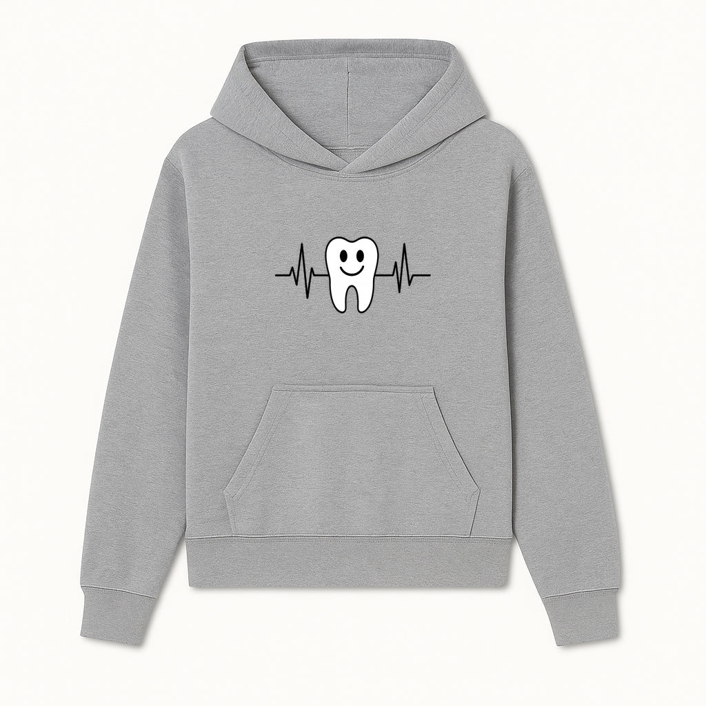 Smile Dental Health Graphic Print - Cute Tooth with Heartbeat Line Wall Art for Dentists and Dental Hygienists - Hoodie 1758250147794.jpg