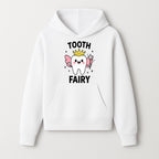 Tooth Fairy Cute Cartoon Tooth with Crown and Wand, Kids' Room Decor, Dental Theme, Children's Art, Nursery Wall Print - Hoodie 1758250148088.jpg