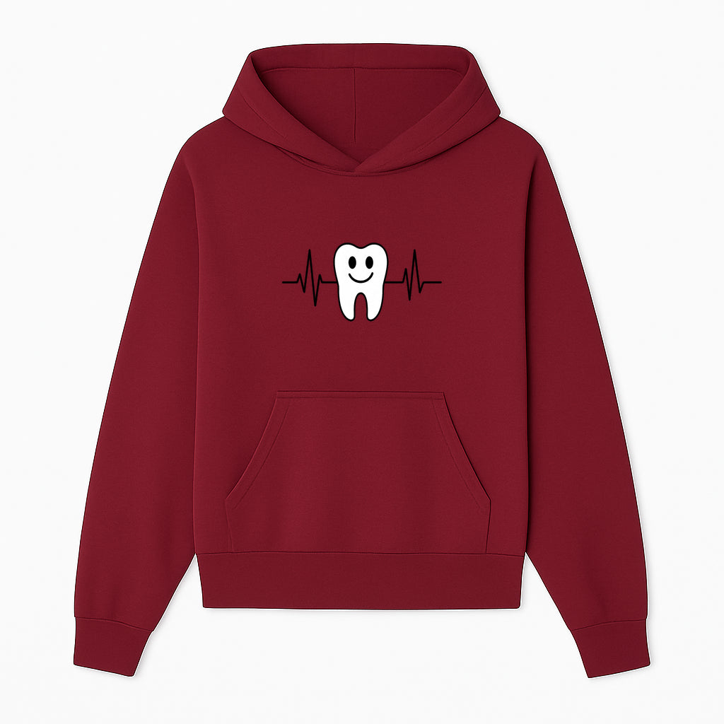 Smile Dental Health Graphic Print - Cute Tooth with Heartbeat Line Wall Art for Dentists and Dental Hygienists - Hoodie 1758250148226.jpg