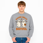 Cute Ghosts Halloween T-Shirt - Making Smiles Bootiful with Pumpkin & Flowers, Fun Fall Apparel for Kids & Adults - Sweatshirt 1758250148277.jpg
