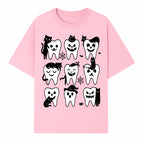 Halloween Tooth Design with Cats - Cute and Spooky Dental Art for Kids, Stickers, Apparel, and Home Decor - T-shirt 1758250148338.jpg