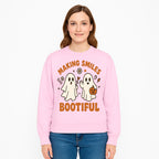 Cute Ghosts Halloween T-Shirt - Making Smiles Bootiful with Pumpkin & Flowers, Fun Fall Apparel for Kids & Adults - Sweatshirt 1758250148435.jpg