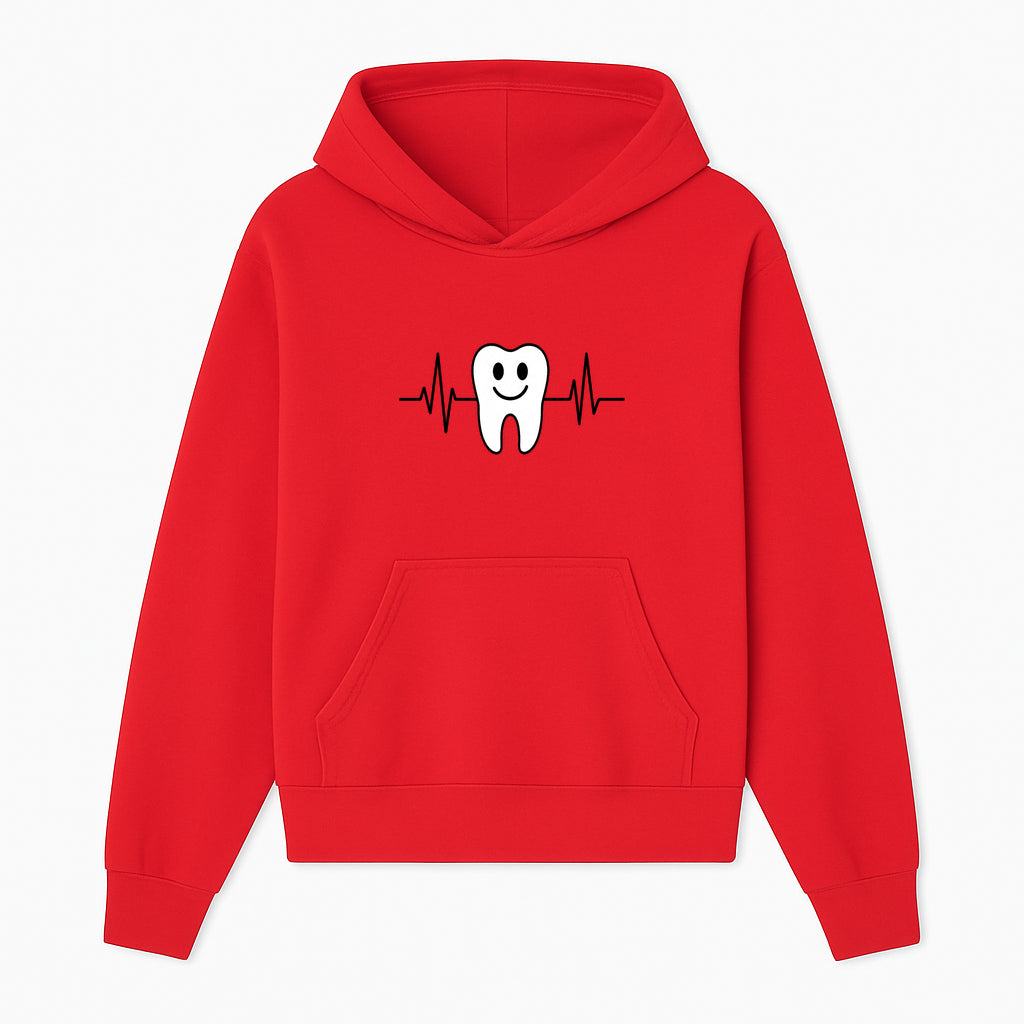 Smile Dental Health Graphic Print - Cute Tooth with Heartbeat Line Wall Art for Dentists and Dental Hygienists - Hoodie 1758250148484.jpg