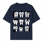 Halloween Tooth Design with Cats - Cute and Spooky Dental Art for Kids, Stickers, Apparel, and Home Decor - T-shirt 1758250148608.jpg