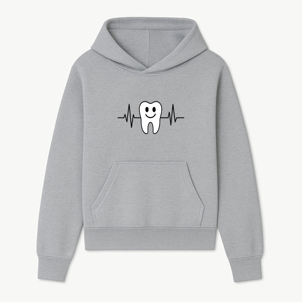 Smile Dental Health Graphic Print - Cute Tooth with Heartbeat Line Wall Art for Dentists and Dental Hygienists - Hoodie 1758250148625.jpg