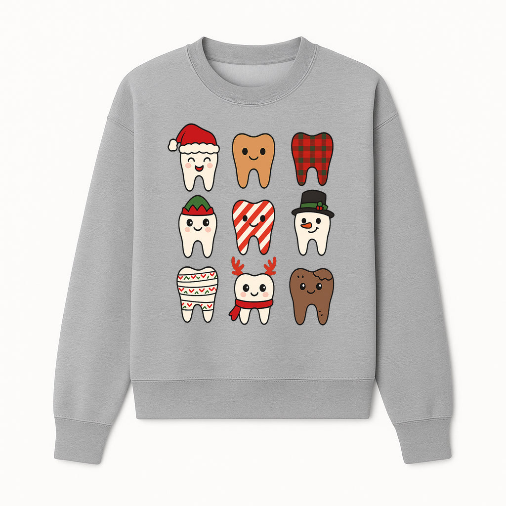 Cute Holiday Tooth Characters Stickers - Festive Dental Decorations for Christmas Cheer, Kid's Parties, and Holiday Crafts - Sweatshirt 1758250148649.jpg