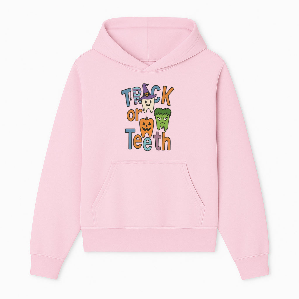 Halloween Trick or Teeth Kids' T-Shirt | Cute Tooth, Pumpkin, and Monster Design | Fun Halloween Apparel - Hoodie 1758250148723.jpg