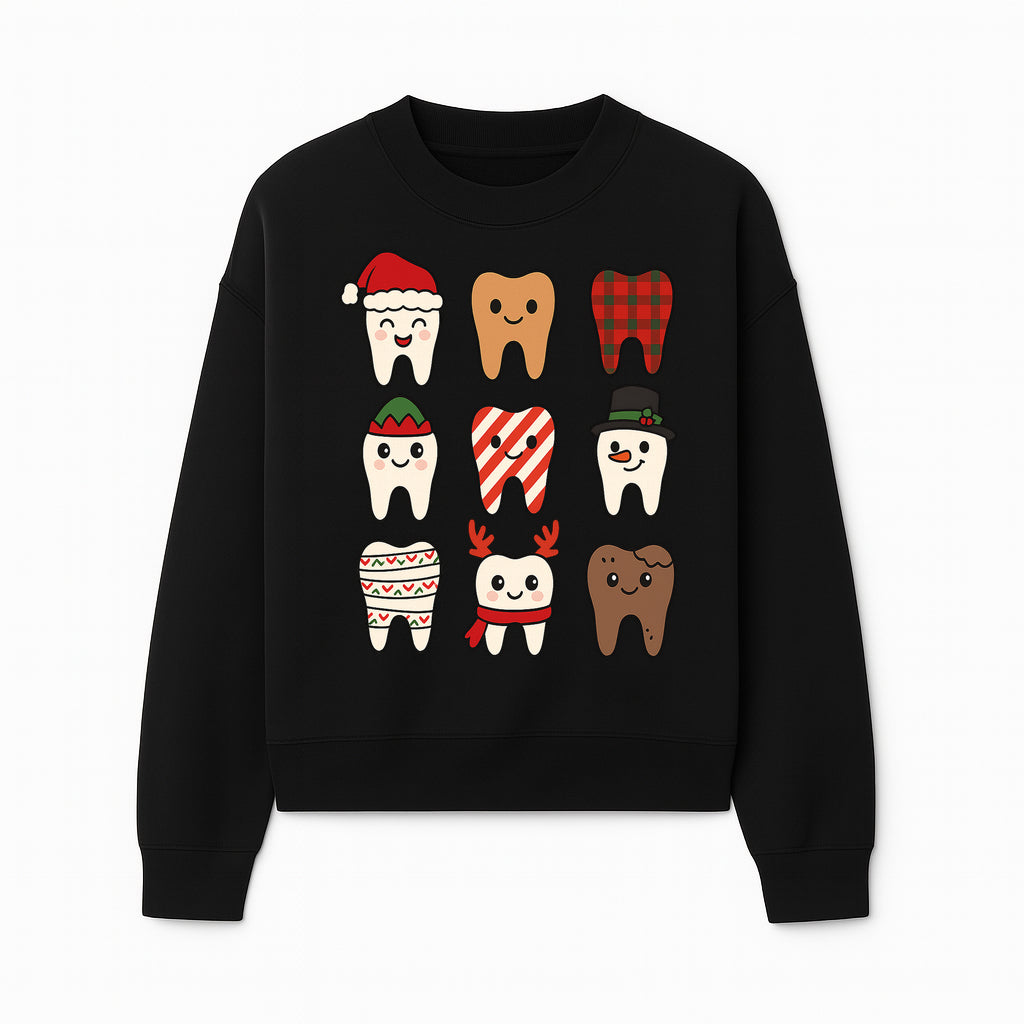 Cute Holiday Tooth Characters Stickers - Festive Dental Decorations for Christmas Cheer, Kid's Parties, and Holiday Crafts - Sweatshirt 1758250148847.jpg