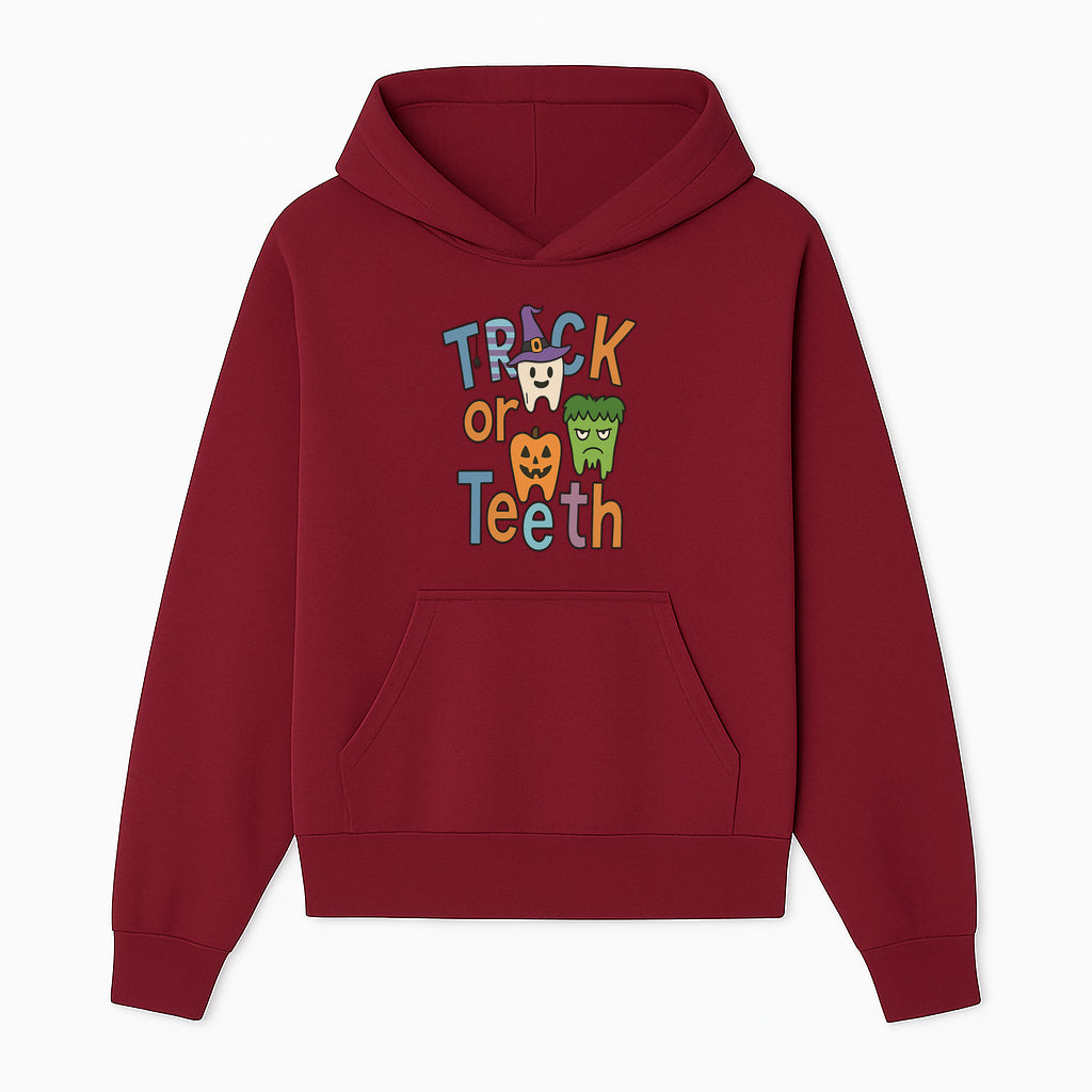 Halloween Trick or Teeth Kids' T-Shirt | Cute Tooth, Pumpkin, and Monster Design | Fun Halloween Apparel - Hoodie 1758250148882.jpg