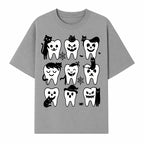 Halloween Tooth Design with Cats - Cute and Spooky Dental Art for Kids, Stickers, Apparel, and Home Decor - T-shirt 1758250148943.jpg