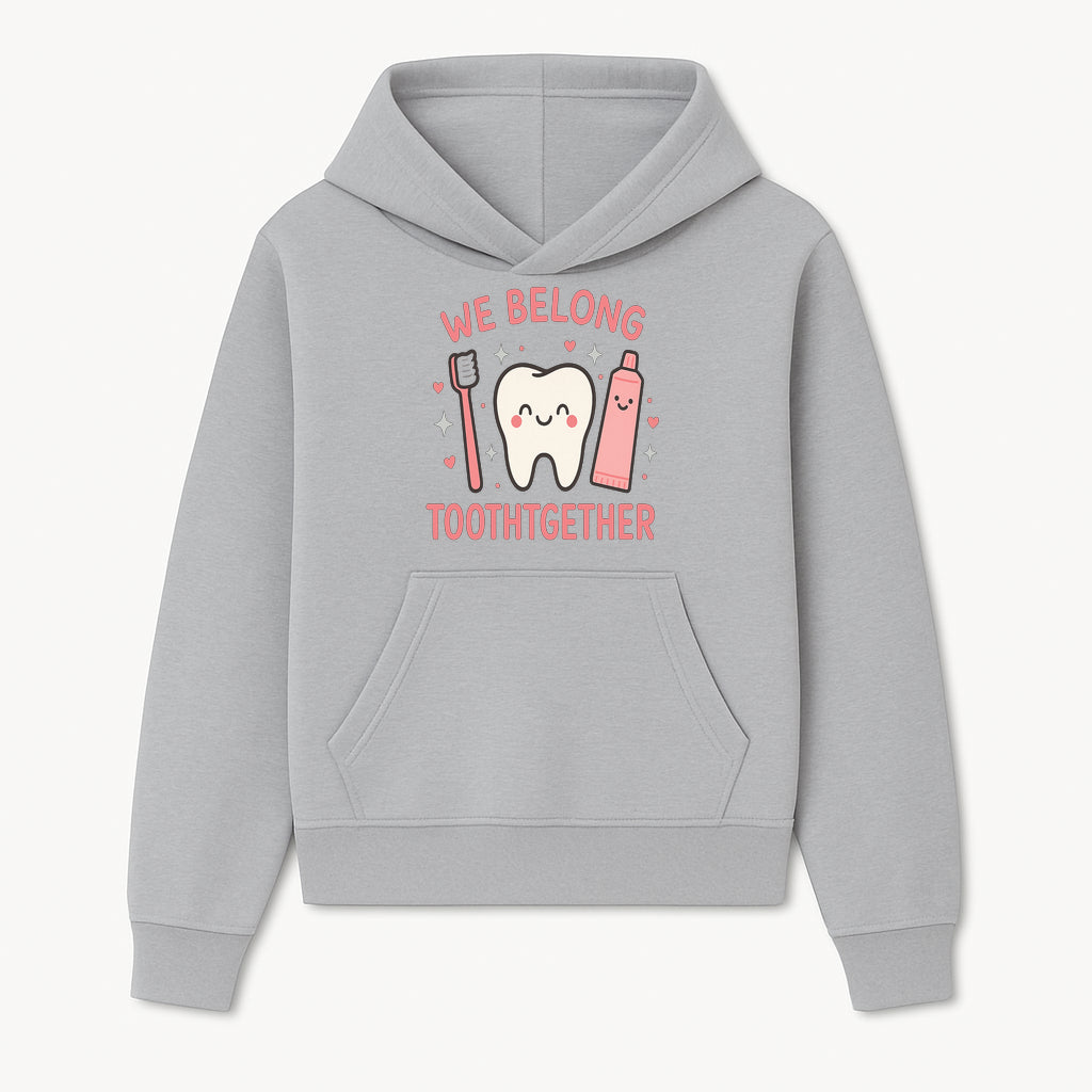Cute Tooth and Brush Graphic Tee - We Belong Toothgther Design for Kids, Dentist Gifts, Fun Dental Care Apparel - Hoodie 1758250148995.jpg