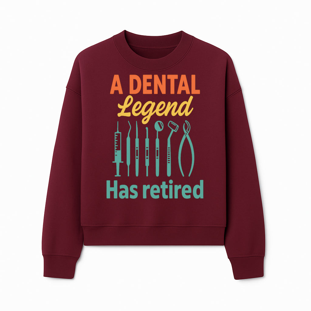 Personalized Retirement Gift for Dentist - A Dental Legend Has Retired Wall Art with Dental Tools Design, Unique Decor - Sweatshirt 1758250149128.jpg