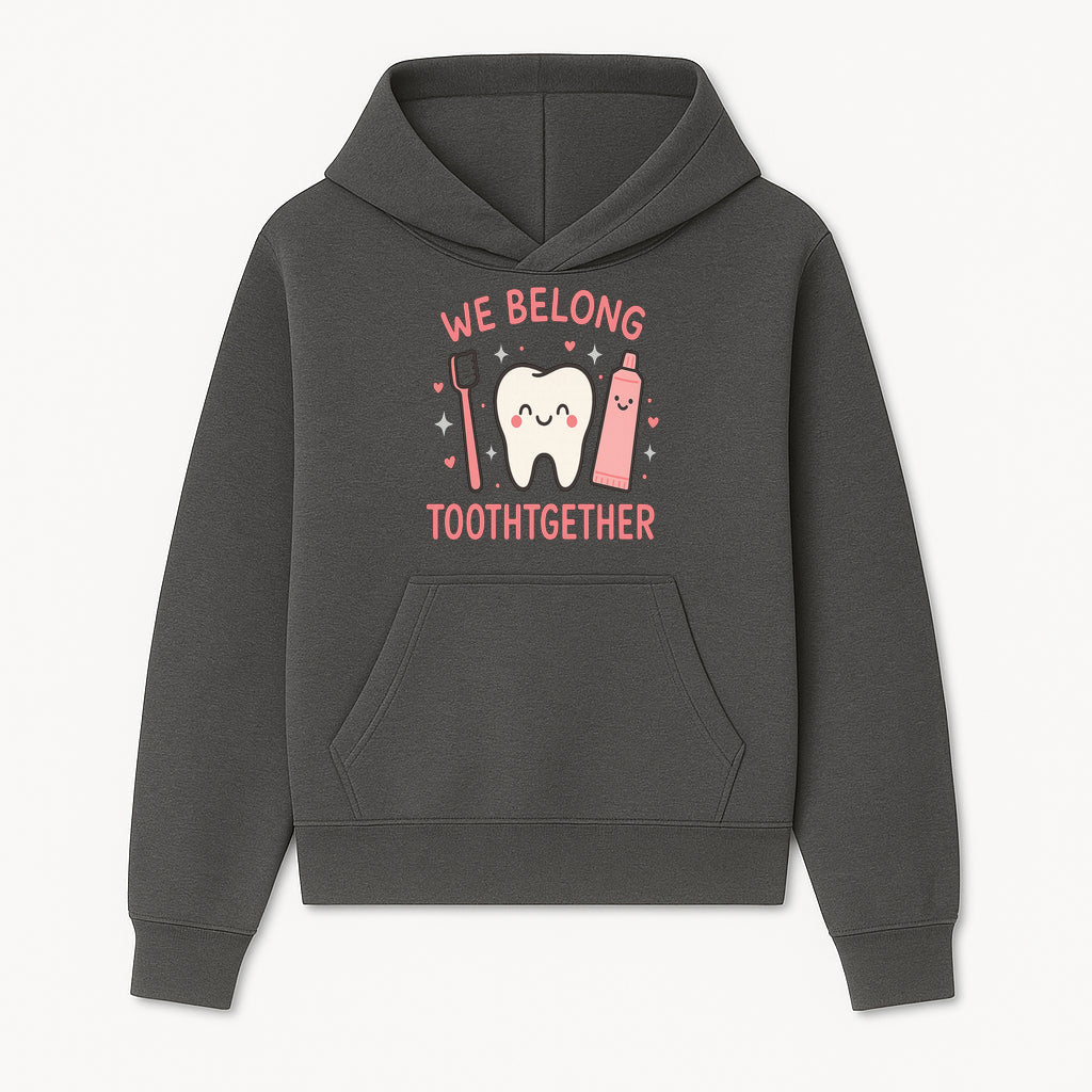 Cute Tooth and Brush Graphic Tee - We Belong Toothgther Design for Kids, Dentist Gifts, Fun Dental Care Apparel - Hoodie 1758250149311.jpg