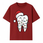 Cute Christmas Tooth Ornament with Santa Hat, Christmas Lights, Dental Holiday Decor, Funny Gift for Dentists and Tooth Lovers - T-shirt 1758250149390.jpg