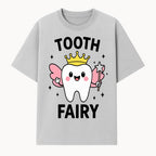 Tooth Fairy Cute Cartoon Tooth with Crown and Wand, Kids' Room Decor, Dental Theme, Children's Art, Nursery Wall Print - T-shirt 1758250149582.jpg