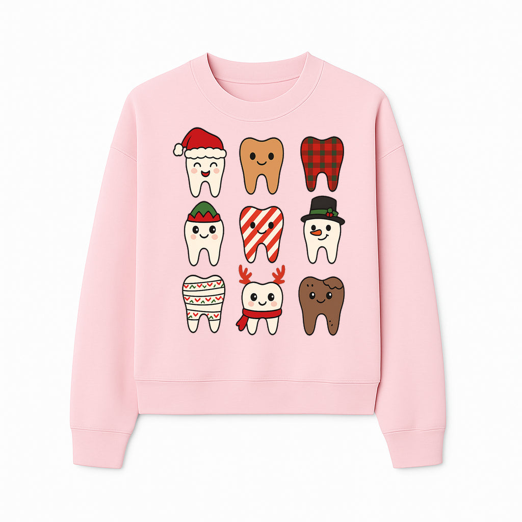 Cute Holiday Tooth Characters Stickers - Festive Dental Decorations for Christmas Cheer, Kid's Parties, and Holiday Crafts - Sweatshirt 1758250149613.jpg