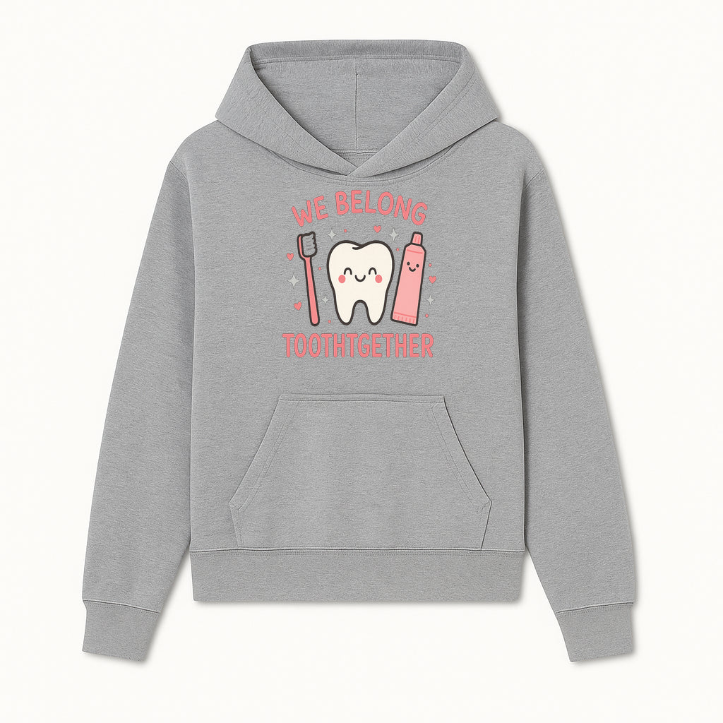 Cute Tooth and Brush Graphic Tee - We Belong Toothgther Design for Kids, Dentist Gifts, Fun Dental Care Apparel - Hoodie 1758250149743.jpg
