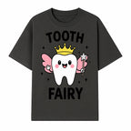 Tooth Fairy Cute Cartoon Tooth with Crown and Wand, Kids' Room Decor, Dental Theme, Children's Art, Nursery Wall Print - T-shirt 1758250149913.jpg