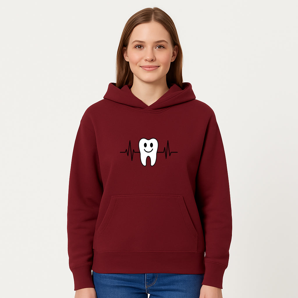 Smile Dental Health Graphic Print - Cute Tooth with Heartbeat Line Wall Art for Dentists and Dental Hygienists - Hoodie 1758250150110.jpg