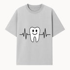 Smile Dental Health Graphic Print - Cute Tooth with Heartbeat Line Wall Art for Dentists and Dental Hygienists - T-shirt 1758250150259.jpg