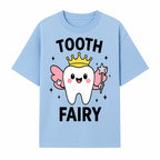Tooth Fairy Cute Cartoon Tooth with Crown and Wand, Kids' Room Decor, Dental Theme, Children's Art, Nursery Wall Print - T-shirt 1758250150409.jpg