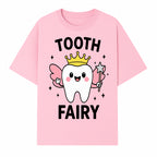 Tooth Fairy Cute Cartoon Tooth with Crown and Wand, Kids' Room Decor, Dental Theme, Children's Art, Nursery Wall Print - T-shirt 1758250150519.jpg