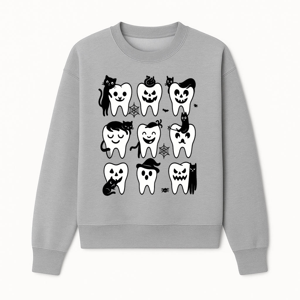 Halloween Tooth Design with Cats - Cute and Spooky Dental Art for Kids, Stickers, Apparel, and Home Decor - Sweatshirt 1758250150519.jpg