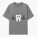 Smile Dental Health Graphic Print - Cute Tooth with Heartbeat Line Wall Art for Dentists and Dental Hygienists - T-shirt 1758250150849.jpg