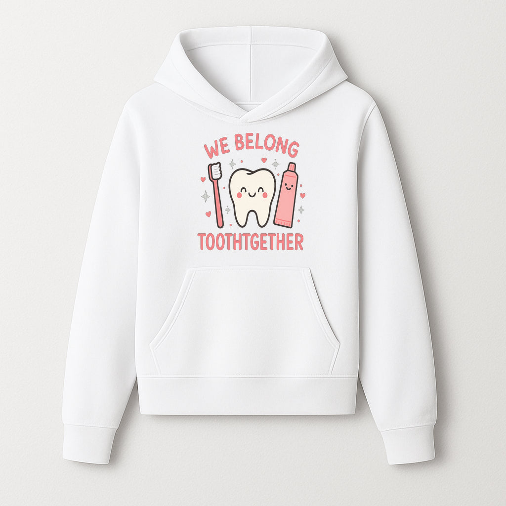 Cute Tooth and Brush Graphic Tee - We Belong Toothgther Design for Kids, Dentist Gifts, Fun Dental Care Apparel - Hoodie 1758250150862.jpg