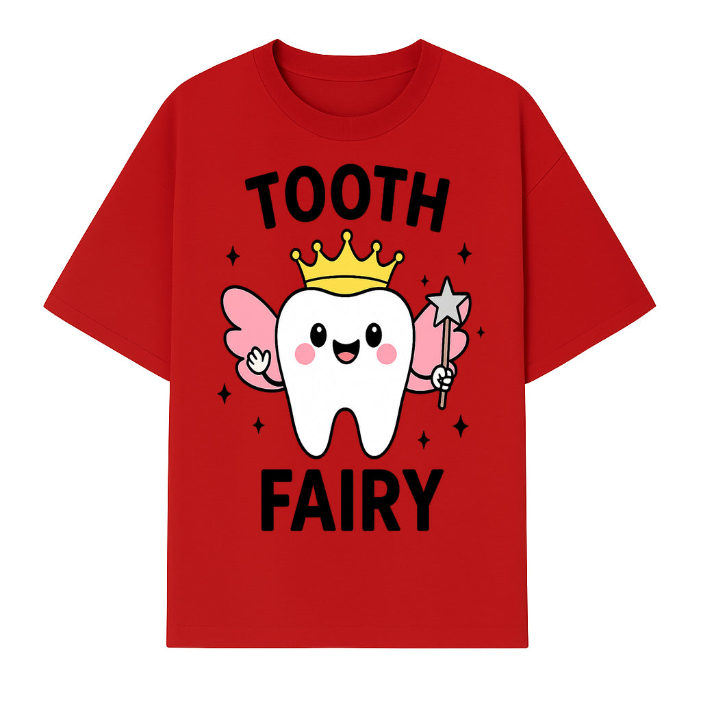 Tooth Fairy Cute Cartoon Tooth with Crown and Wand, Kids' Room Decor, Dental Theme, Children's Art, Nursery Wall Print - T-shirt 1758250151000.jpg
