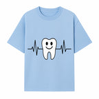 Smile Dental Health Graphic Print - Cute Tooth with Heartbeat Line Wall Art for Dentists and Dental Hygienists - T-shirt 1758250151018.jpg