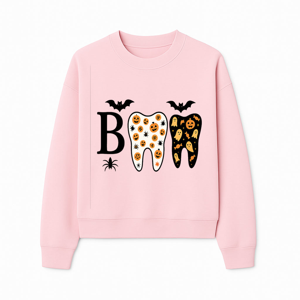 Halloween Tooth Decor: Spooky Pumpkin & Ghost Patterns, Fun Dental Theme, Perfect for Trick-or-Treat Celebrations and Parties - Sweatshirt 1758250151018.jpg