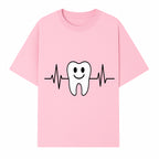 Smile Dental Health Graphic Print - Cute Tooth with Heartbeat Line Wall Art for Dentists and Dental Hygienists - T-shirt 1758250151158.jpg