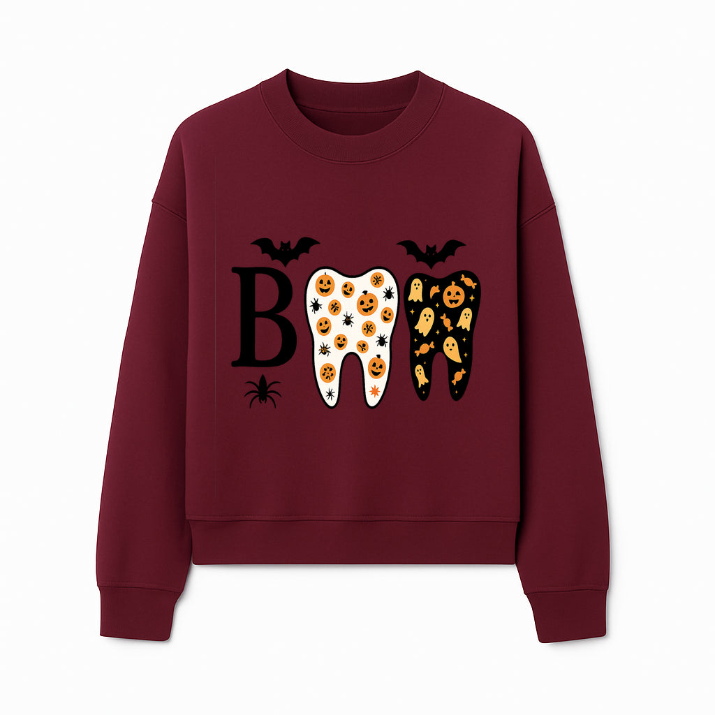 Halloween Tooth Decor: Spooky Pumpkin & Ghost Patterns, Fun Dental Theme, Perfect for Trick-or-Treat Celebrations and Parties - Sweatshirt 1758250151201.jpg